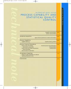 process capability and statistical quality control - Ateneonline