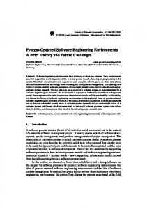 Process-Centered Software Engineering Environments ... - Springer Link