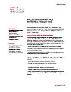 Process Integration Pack for Oracle Product Hub