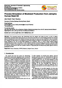 Process Simulation of Biodiesel Production from Jatropha Curcas ...