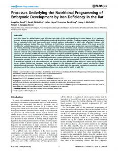 Processes Underlying the Nutritional Programming of ... - ScienceOpen