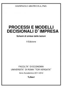 Processi e modelli decisionali