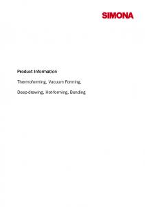 Product Information Product Information Thermoforming, Vacuum ...