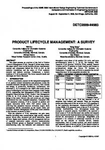 Product Lifecycle Management: A Survey