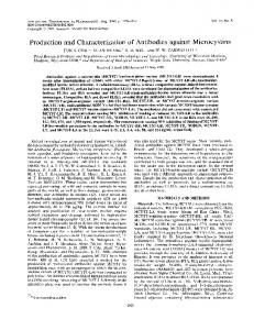 Production and Characterization of Antibodies against Microcystins