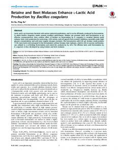 Production by Bacillus coagulans - PLOS