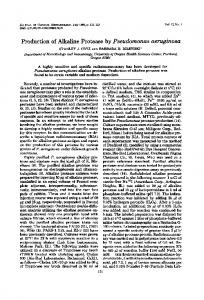 Production of Alkaline Protease by Pseudomonas aeruginosa