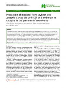 Production of biodiesel from soybean and Jatropha Curcas oils with ...