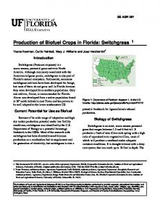 Production of Biofuel Crops in Florida: Switchgrass1