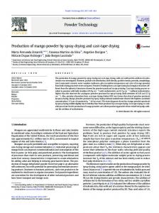 Production of mango powder by spray drying and cast ...