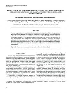 production of mycotoxins by fusarium