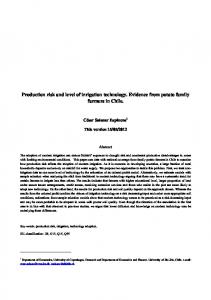 Production risk and level of irrigation technology. Evidence from potato ...