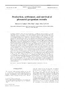 Production, settlement, and survival of plexaurid ... - Inter Research