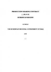 PRODUCTION SHARING CONTRACT [ ] BLOCK KURDISTAN ...