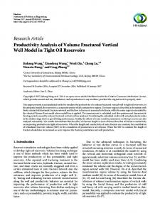 Productivity Analysis of Volume Fractured Vertical Well Model in Tight ...