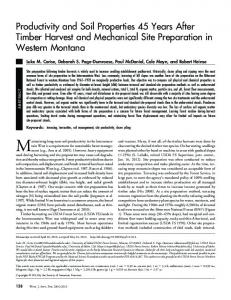 Productivity and Soil Properties 45 Years After Timber Harvest and ...