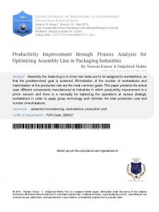 Productivity Improvement through Process Analysis ... - Global Journals