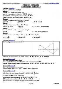 PRODUIT SCALAIRE EXERCICES CORRIGES - Free