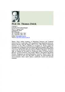 Prof. Dr. Thomas Zwick