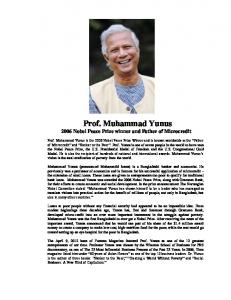 Prof. Muhammad Yunus - The King Center