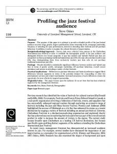 Profiling the jazz festival audience