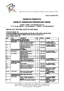 PROGETTO FORMATIVO CORSO DI FORMAZIONE ...