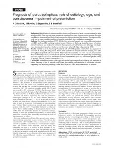 Prognosis of status epilepticus - PubMed Central Canada