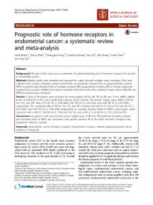 Prognostic role of hormone receptors in endometrial cancer: a ...