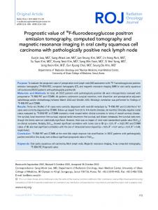 Prognostic value of 18F-fluorodeoxyglucose positron emission ...