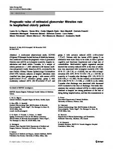 Prognostic value of estimated glomerular filtration rate ...