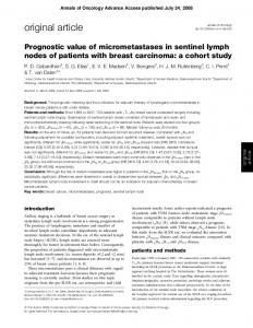 Prognostic value of micrometastases in sentinel lymph nodes of ...