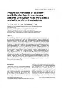 Prognostic variables of papillary and follicular thyroid carcinoma ...