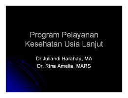 Program Pelayanan Kesehatan Usia Lanjut