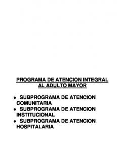 PROGRAMA DE ATENCION INTEGRAL AL ADULTO MAYOR