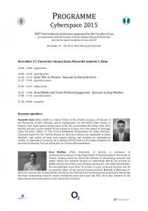 programme - Cyberspace Conference
