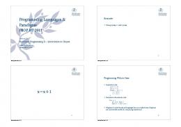 Programming Languages & Paradigms x=x+1