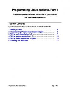 Programming Linux sockets, Part 1
