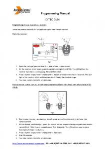 Programming Manual DITEC Gol4 - Gol4C - Remote Control Express