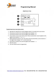 Programming Manual - Remote Control Express