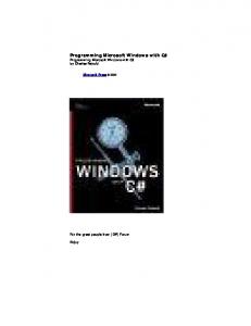 Programming Microsoft Windows with C