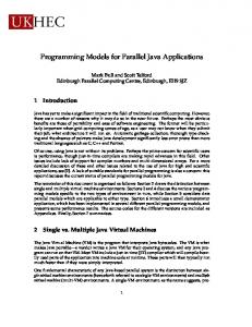 Programming Models for Parallel Java Applications - Semantic Scholar