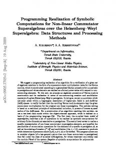 Programming Realization of Symbolic Computations for Non-linear