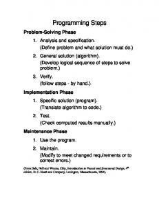 Programming Steps and Phases