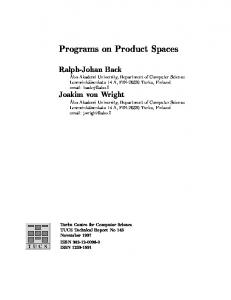 Programs on Product Spaces - CiteSeerX