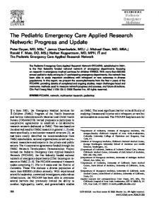 Progress and Update - Pediatric Emergency Care Applied Research ...