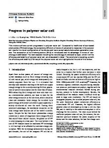 Progress in polymer solar cell - Springer Link