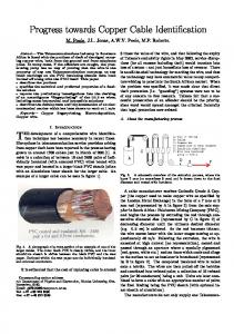 Progress towards Copper Cable Identi .cation - satnac