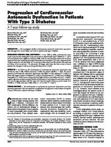 Progression of Cardiovascular Autonomic Dysfunction ... - Diabetes Care