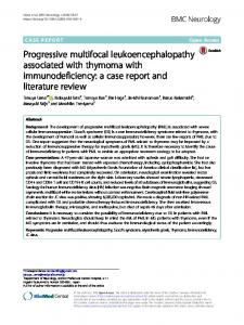 Progressive multifocal leukoencephalopathy ... - BMC Neurology