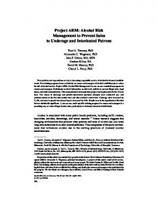 Project ARM: Alcohol Risk Management to Prevent Sales to Underage ...